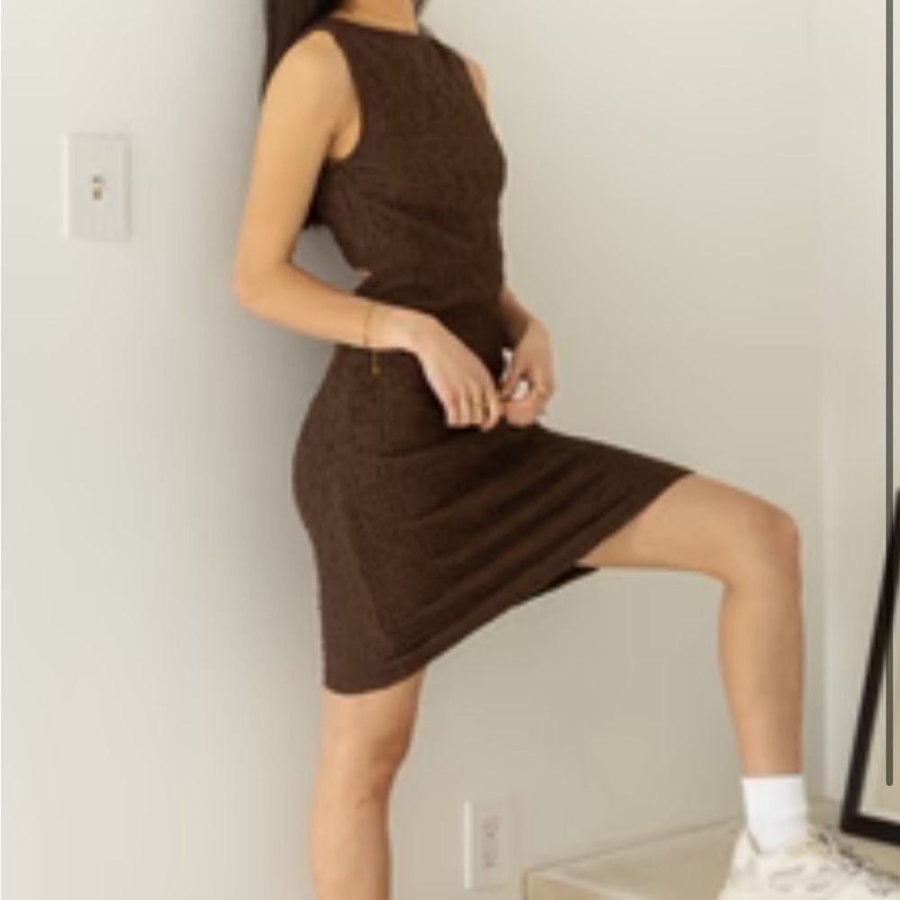 Bohme All:Row Scrunched Brown Sleeveless Dress Size Small